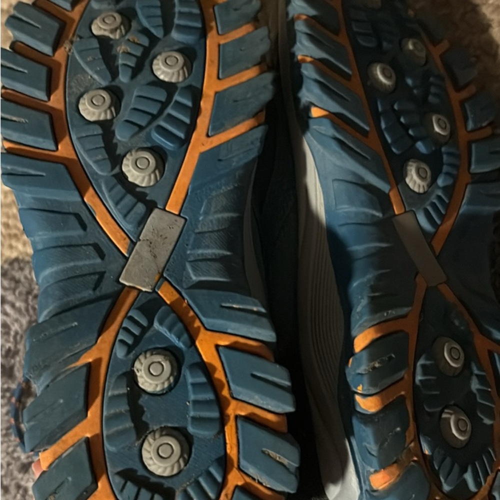 Blue and Orange hiking boots